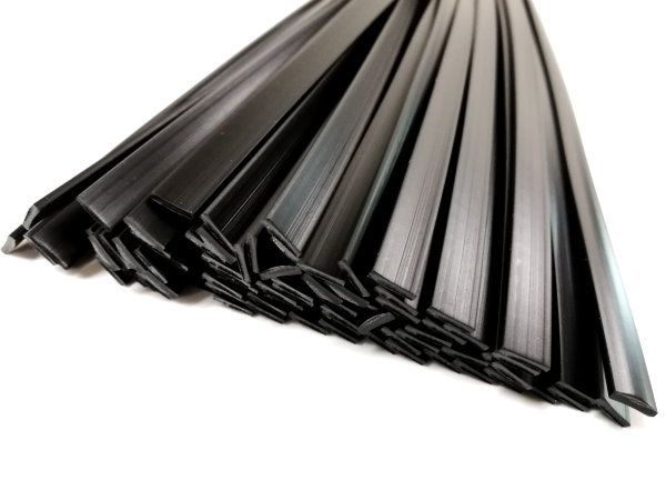 Kunststoffschweißdraht PP/EPDM 8x2mm Flach Schwarz 1kg Stäbe Front | az-reptec